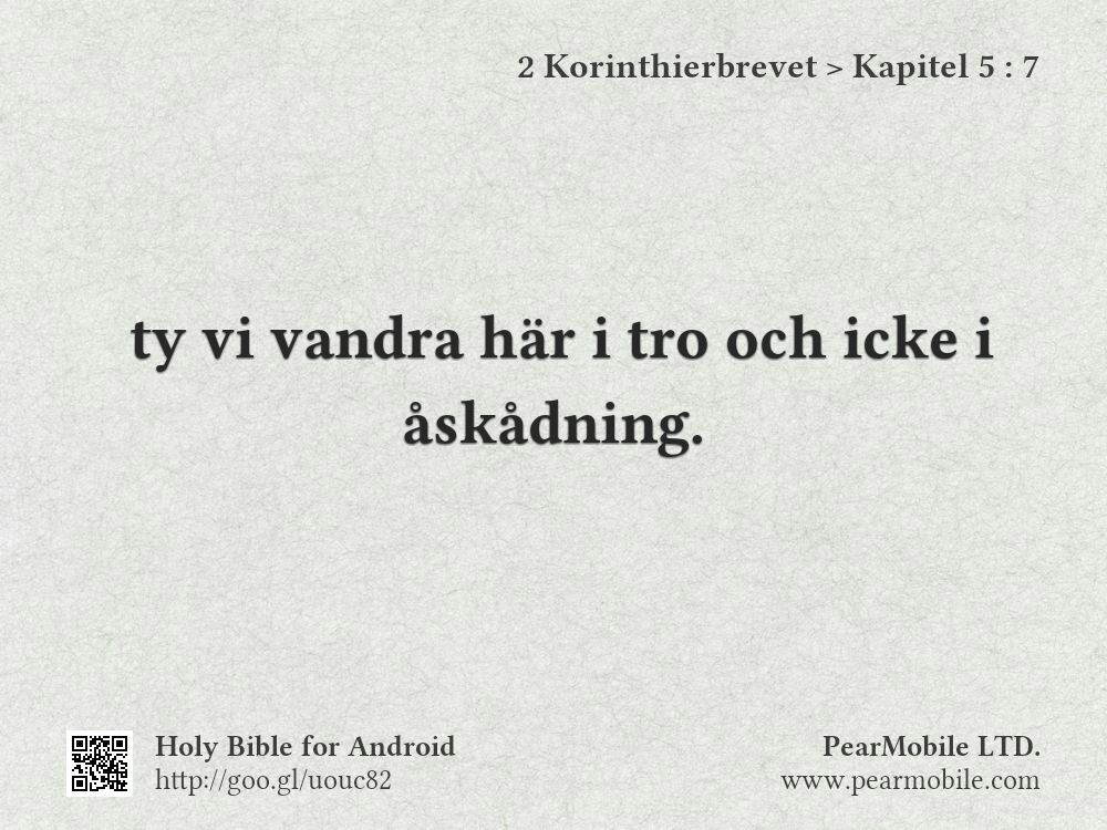 2 Korinthierbrevet, Kapitel 5:7